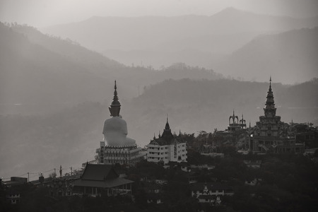 Amazing sunrise at the Temple in Thailand, Beautiful Landmark of Asia,Temple of the buddha,landscape of the capital city.の写真素材