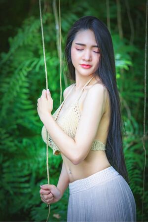 Sexy young woman in lingerie .の写真素材