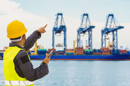 Port Control Engineer, Ship Transport, Harbor.の写真素材