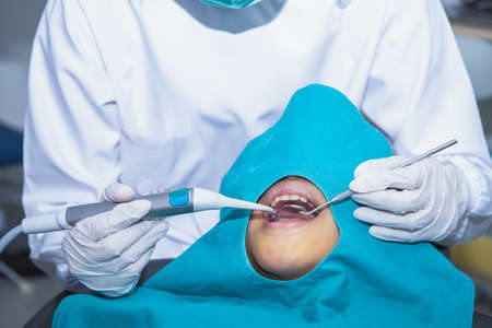 Dental clinic, dentist for dental examination for patients.の写真素材