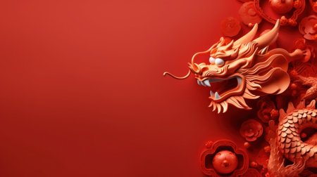 The Chinese New Year display background is decorated with a pedestal decorated with Chinese ornaments.の素材