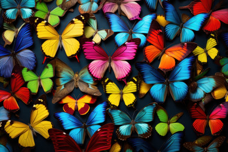 butterfly collection Spring or summer colorful butterflyの素材