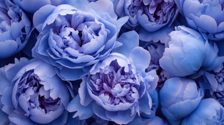 Close-up background of stunning blue peonies in full bloom. Valentine's Day conceptの素材