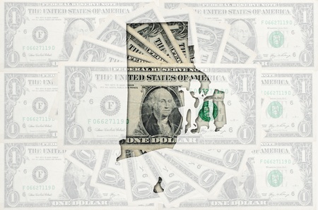 Outlined map of rhode island with transparent background of US dollar banknotesの写真素材