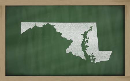 drawing of maryland state on chalkboard, drawn by chalkの写真素材