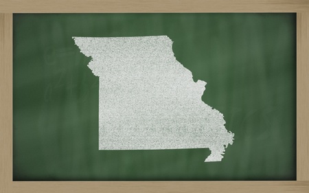 drawing of missouri state on chalkboard, drawn by chalkの写真素材