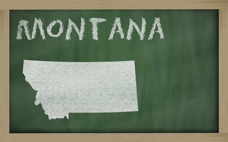 drawing of montana state on chalkboard, drawn by chalkの写真素材