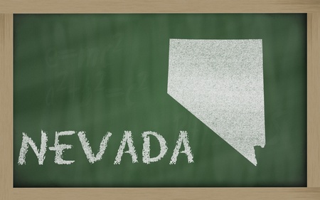 drawing of nevada state on chalkboard, drawn by chalkの写真素材