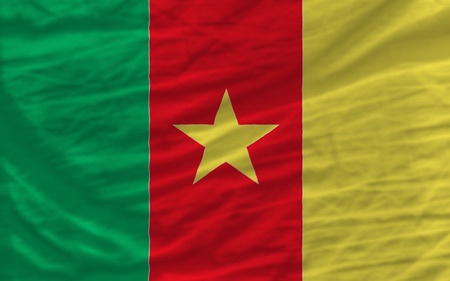 complete national flag of cameroon covers whole frame, waved, crunched and very natural looking. It is perfect for backgroundの写真素材