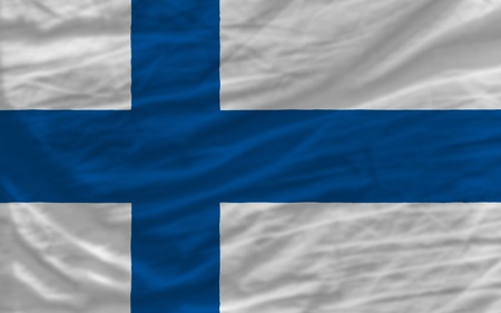 complete national flag of finland covers whole frame, waved, crunched and very natural looking. It is perfect for backgroundの写真素材