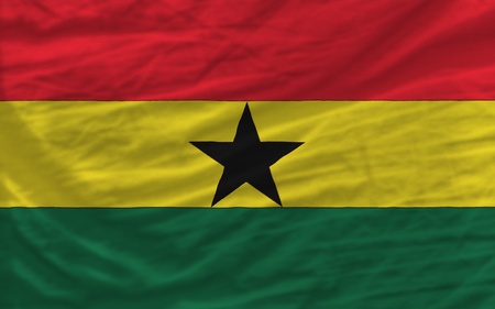 complete national flag of ghana covers whole frame, waved, crunched and very natural looking. It is perfect for backgroundの写真素材