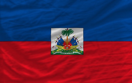 complete national flag of haiti covers whole frame, waved, crunched and very natural looking. It is perfect for backgroundの写真素材