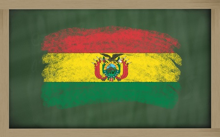 Chalky national flag of bolivia painted with color chalk on blackboard illustrationの写真素材