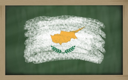 Chalky national flag of cyprus painted with color chalk on blackboard illustrationの写真素材