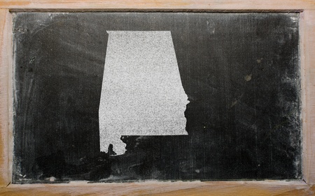 drawing of american state of alabama on chalkboard, drawn by chalkの写真素材