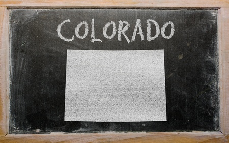 drawing of american state of colorado on chalkboard, drawn by chalkの写真素材