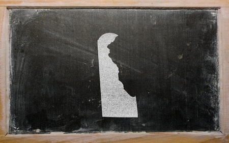 drawing of american state of delaware on chalkboard, drawn by chalkの写真素材