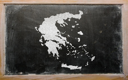 drawing of hungary on greece, drawn by chalkの写真素材