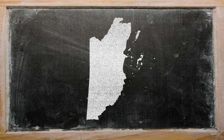 drawing of belize on blackboard, drawn by chalkの写真素材