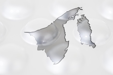 Outline brunei map with transparent background of capsules symbolizing pharmacy and medicineの写真素材