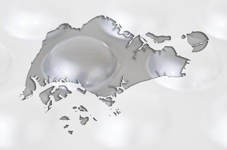 Outline singapore map with transparent background of capsules symbolizing pharmacy and medicineの写真素材
