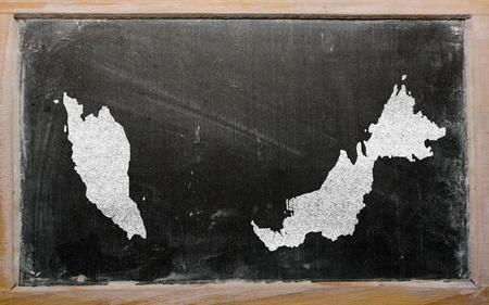 drawing of malaysia on blackboard, drawn by chalkの写真素材