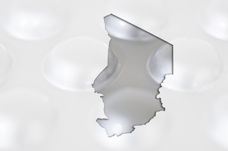 Outline chad map with transparent background of capsules symbolizing pharmacy and medicineの写真素材
