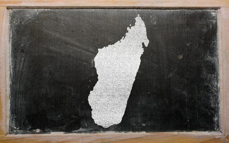 drawing of madagascar on blackboard, drawn by chalkの写真素材