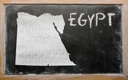 drawing of egypt on blackboard, drawn by chalkの写真素材