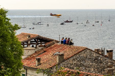 ROVINJ, CROATIA - APRIL 13 2014 at Red Bull Air Race airplane showのeditorial素材
