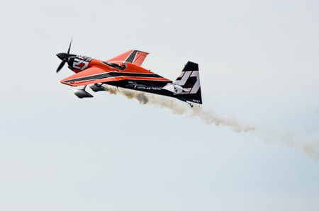 ROVINJ, CROATIA - APRIL 13 2014 at Red Bull Air Race airplane showのeditorial素材