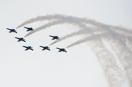 ROVINJ, CROATIA - APRIL 13 2014 at Red Bull Air Race airplane showのeditorial素材