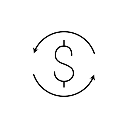 exchange of dollars icon.Element of popular finance icon. Premium quality graphic design. Signs, symbols collection icon for websites, web design, on white backgroundの写真素材