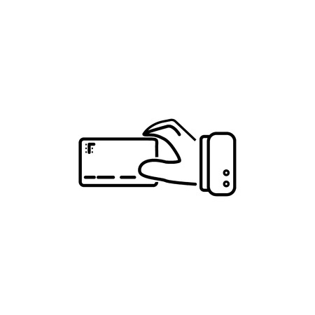 hand credit card icon.Element of popular finance icon. Premium quality graphic design. Signs, symbols collection icon for websites, web design, on white backgroundの写真素材