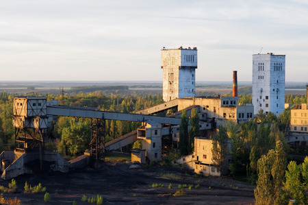 Coal mine outdoors, panorama    Donetsk Ukraineの写真素材