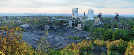 Coal mine outdoors, panorama    Donetsk Ukraineの写真素材