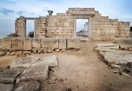 Ruins of greek colony Khersones, Sevastopolの写真素材