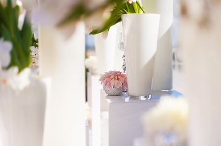 wedding decoration with flowersの写真素材