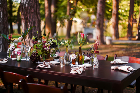 wedding decor with flowersの写真素材