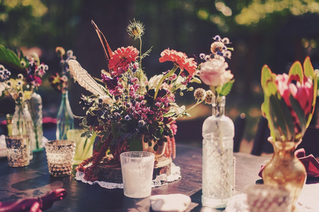 wedding decoration with flowersの写真素材