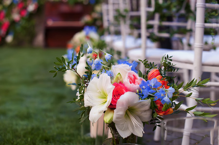 wedding decor with flowers.の写真素材