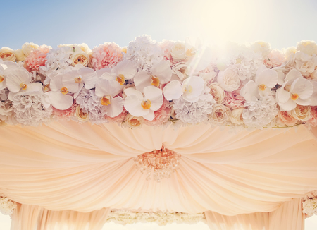 wedding decorations with flowersの写真素材