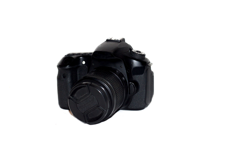 Mirror camera on white backgroundの写真素材