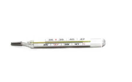 The mercury thermometer on white background, isolate