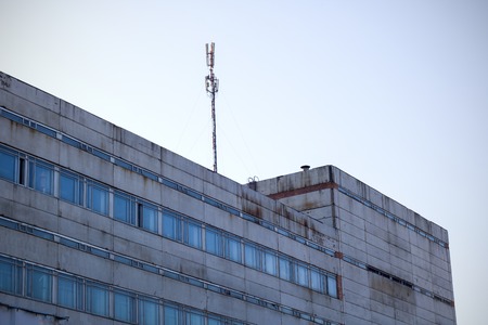 Roof and upper floors of the plant, device lightning rodの写真素材