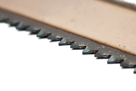 Teeth saws close up, macro photo, isolate on a white backgroundの写真素材