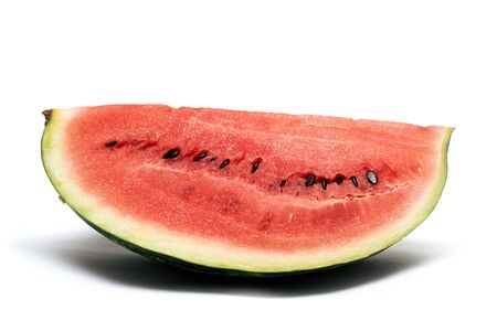 Piece of red watermelon, isolated on a white background