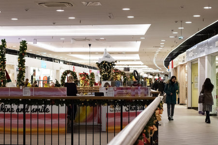 BELARUS, MINSK - DECEMBER 03, 2019: Shopping outlets in mall