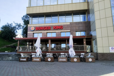 BELARUS, NOVOPOLOTSK - SEPTEMBER 29, 2020: Burger King buildingのeditorial素材