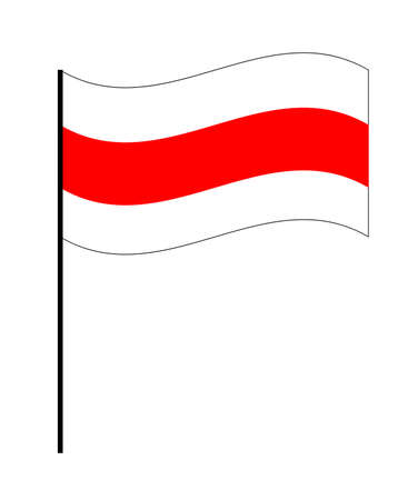 Abstract white-red-white flar symbol of Belarusian protests on white backgroundのイラスト素材